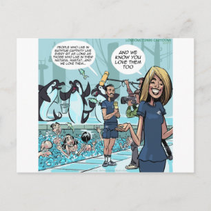 Orca Rache von Rick London Funny Postkarte