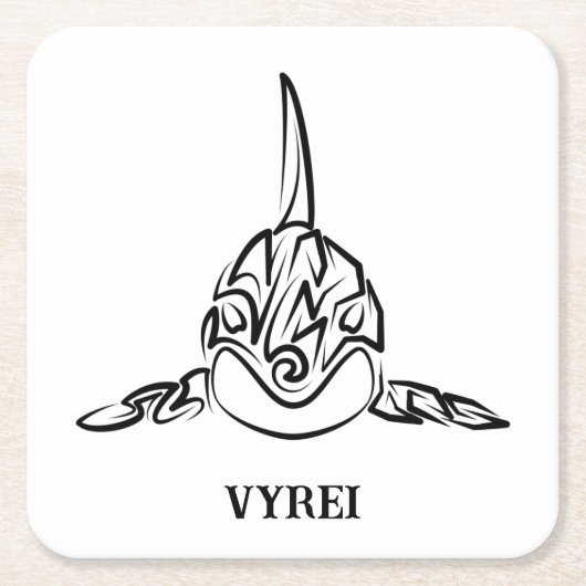 Orca Rechteckiger Pappuntersetzer (Vorderseite)