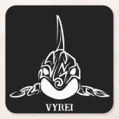 Orca Rechteckiger Pappuntersetzer (Vorderseite)