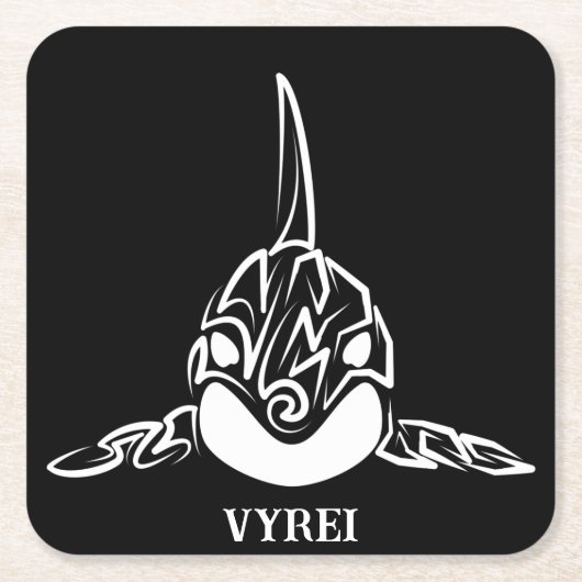 Orca Rechteckiger Pappuntersetzer (Vorderseite)