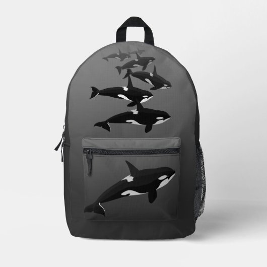 Orca-Rucksack Killer Whale School-Beutel anpassen Bedruckter Rucksack (Vorderseite)
