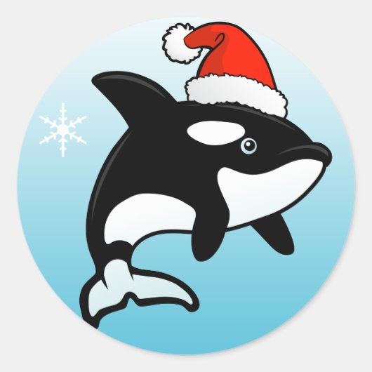 Orca Santa Runder Aufkleber (Vorderseite)