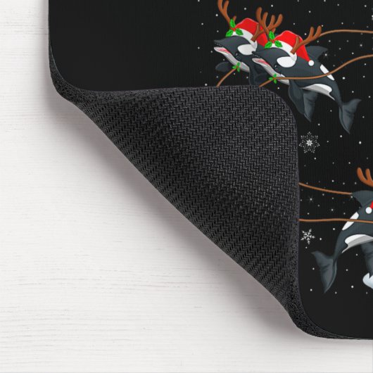 Orca Santa Sleigh Flying Funny Magical Christmas T Mousepad (Ecke)
