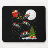Orca Santa Sleigh Flying Funny Magical Christmas T Mousepad (Vorne)