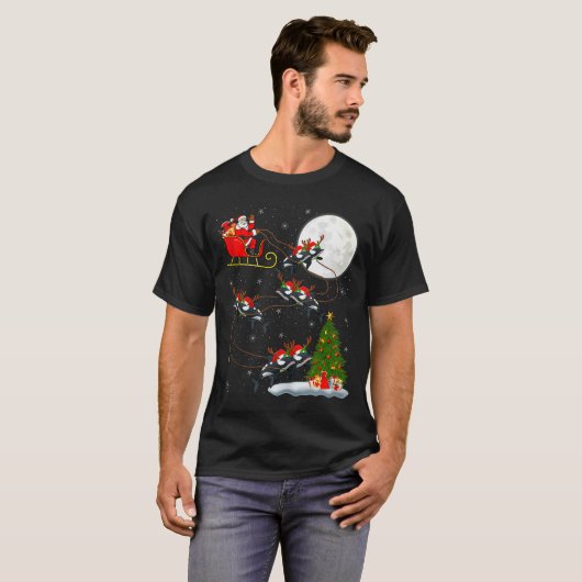 Orca Santa Sleigh Flying Funny Magical Christmas T T-Shirt (Vorne ganz)
