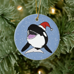 Orca-Schwertwal Keramik Ornament