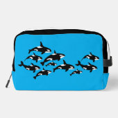 Orca-Schwertwal-Monogramm Waschbeutel (Rückseite)