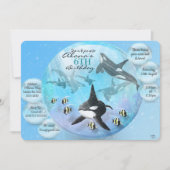 Orca Snow Globe Geburtstag Einladungen (Vorderseite)