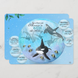 Orca Snow Globe Geburtstag Einladungen