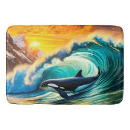Orca Solo Wave Barrel Fun Design von Rich AMeN Gil Badematte