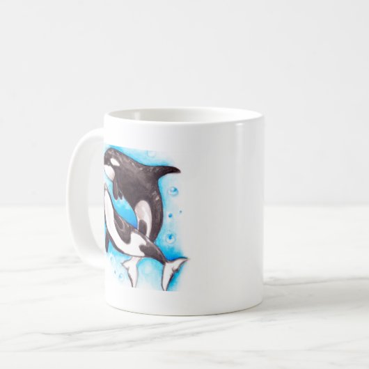 Orca-Spiel Kaffeetasse (Vorderseite Links)