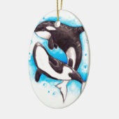 Orca-Spiel Keramik Ornament (Links)