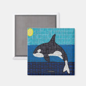 Orca (square) - Magnet (Vorderseite/Rückseite)