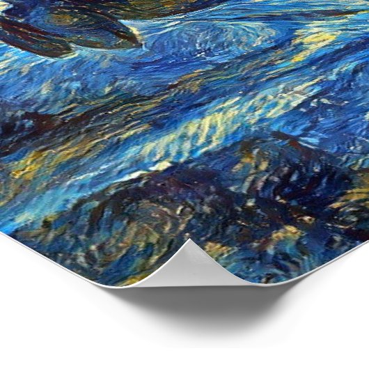 Orca Starry Night Poster (Ecke)