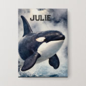  Orca Stormy waves, Personalized Button (Vorderseite)