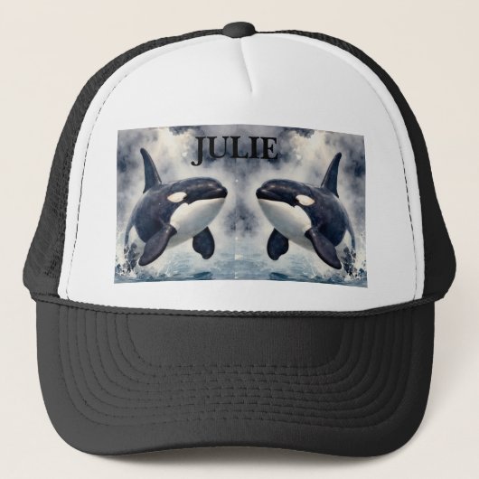  Orca Stormy waves, Personalized Truckerkappe (Vorderseite)