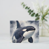 Orca Stormy waves Postkarte (Stehend Vorderseite)