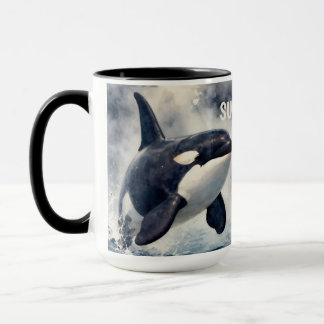 Orca Stormy Wellen Personalisiert Tasse
