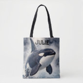  Orca Stürmische Wellen, Personalisiert Tasche (Vorderseite)