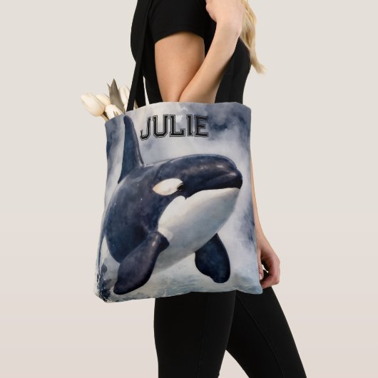  Orca Stürmische Wellen, Personalisiert Tasche (Von Nahem)
