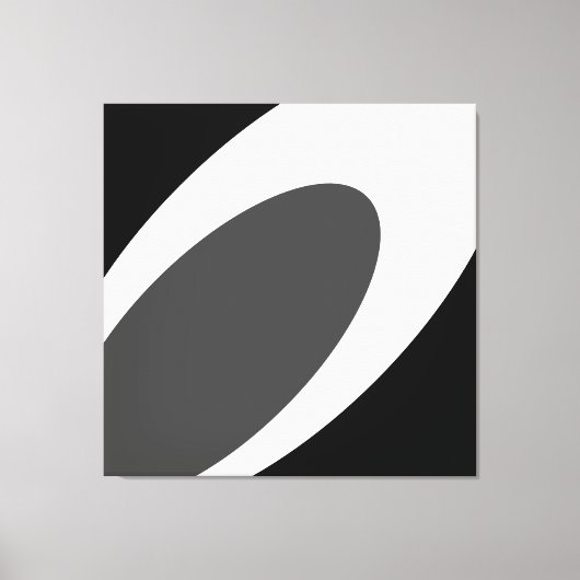 ORCA Sweeping Grau White Black Abstrakt Curves Leinwanddruck (Vorderseite)