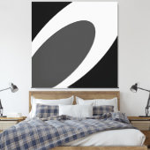 ORCA Sweeping Grau White Black Abstrakt Curves Leinwanddruck (Insitu (Schlafzimmer))
