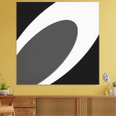 ORCA Sweeping Grau White Black Abstrakt Curves Leinwanddruck (Insitu (Wohnzimmer))