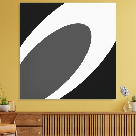 ORCA Sweeping Grau White Black Abstrakt Curves Leinwanddruck (Insitu (Wohnzimmer))