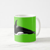 Orca-Tasse auf Grün Kaffeetasse (VorderseiteRechts)