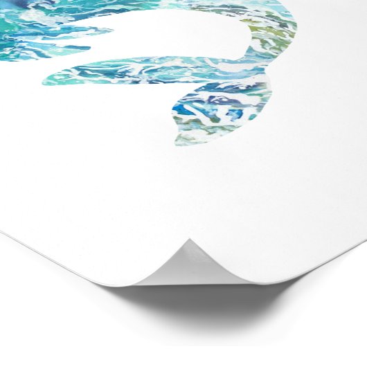 Orca Tattoo mit Ocean Waves Poster (Ecke)