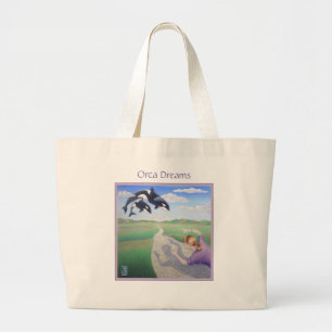 Orca träumt "Es ist auch mein Planet!" Jumbo Stoffbeutel