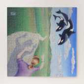 Orca träumt: "Es ist auch mein Planet!" Puzzle (Horizontal)