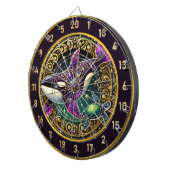 Orca Turtle Rundweg Rustikale Wand Kunst Dartscheibe (Vorderseite rechts)