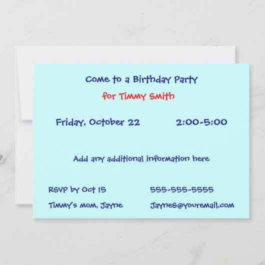 Orca und Dolphin in den Waves Einladung (Rückseite)