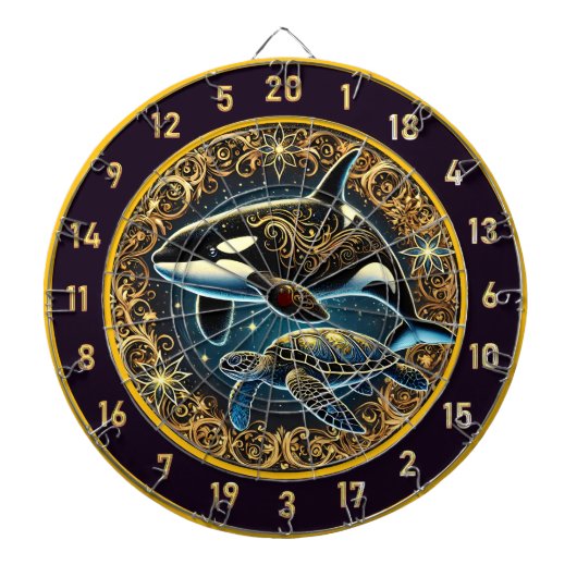 Orca- und Schildkrötenwand Dartscheibe (vorne)