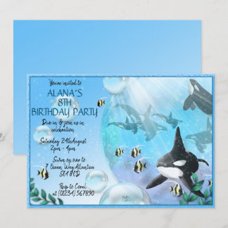 Orca unter den Party Einladungen des Meeres