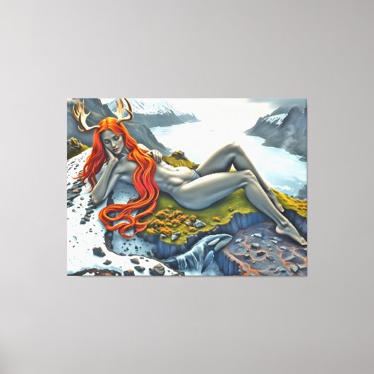 Orca unter der Göttin Leinwanddruck (Vorderseite)