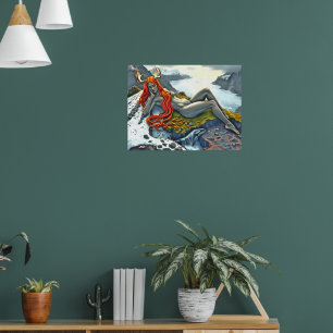 Orca unter der Göttin Poster