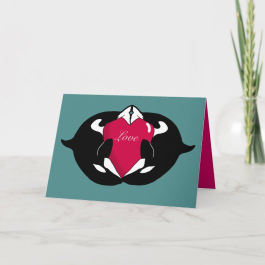 Orca Valentinstag Card Karte (Vorderseite)