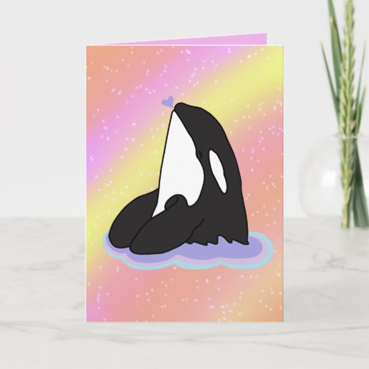 Orca Valentinstag Dankeskarte (Vorderseite)