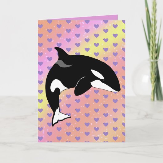 Orca Valentinstag Dankeskarte (Vorderseite)