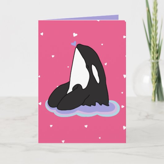 Orca Valentinstag Karte (Vorderseite)