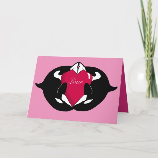 Orca Valentinstag Karte (Vorderseite)