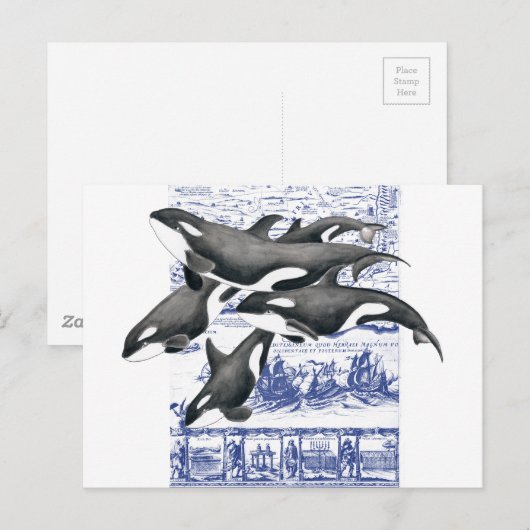 Orca Vintage Map II Postkarte (Vorne/Hinten)