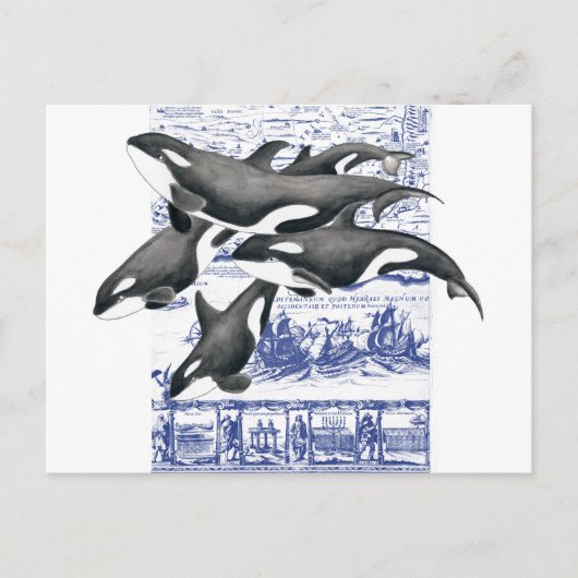 Orca Vintage Map II Postkarte (Vorderseite)