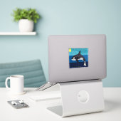 Orca - Vinyl Aufkleber (Laptop auf Schreibtisch)