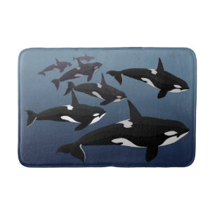 Orca-Wal-Badezimmerteppich Killerwal-Kunst Badezim Badematte