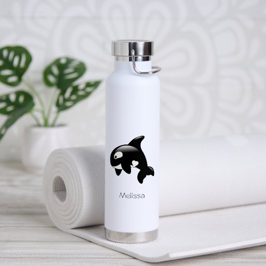 Orca-Wal benutzerdefinierter Name Trinkflasche (Yoga (gedreht))