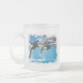 Orca-Wal-Glaskaffee-Tasse Mattglastasse (Links)