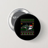 Orca-Wal hässliche Weihnachtspullover Santa Meer A Button (Vorne & Hinten)